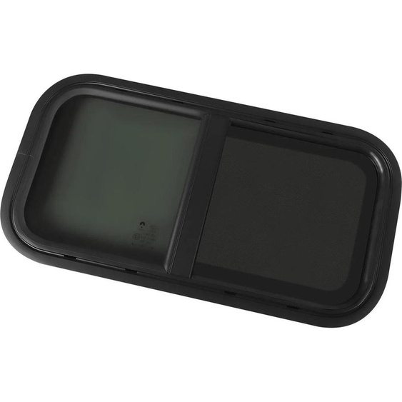 Fenêtres pour camping-cars/caravanes - Fenêtres universelles - Store occultant - Verre trempé teinté - Ouverture - 6 tailles - Noir