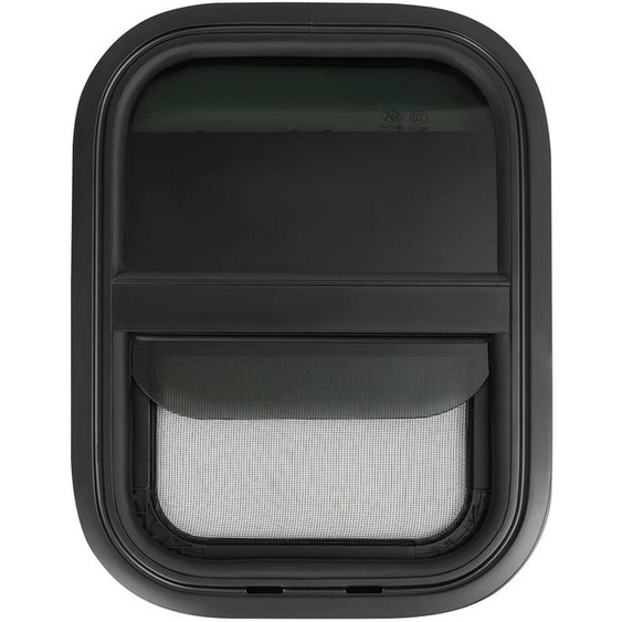 Fenêtres pour camping-cars et caravanes - Fenêtre coulissante verticale de 30 x 40 cm - Fenêtre de ventilation - Protection contre les regards - Pour camping-cars et camions - Noir