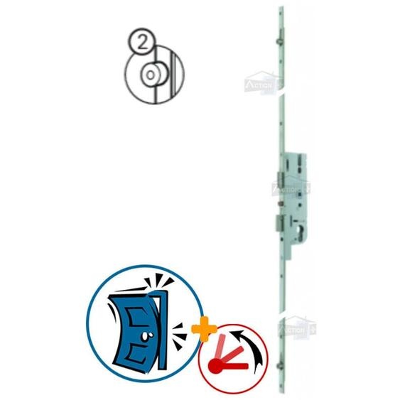 Ferco - Serrure à larder matic 40/70 2 galets têtière 16mm Longueur 2150mm 6-33164-03-0-1