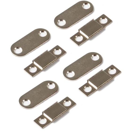 Fermetures magnétiques | 4 pièces | Fermeture magnétique ultra-fine en néodyme avec alésage et plaque de fermeture 35 x 15 x 3,2 mm | Idéale pour la fermeture magnétique de portes et de volets