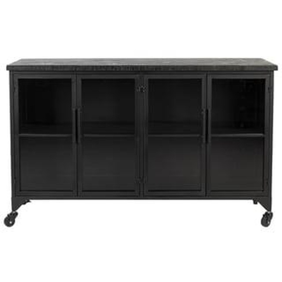 FERRE - Buffet en bois et métal à roulettes L120cm