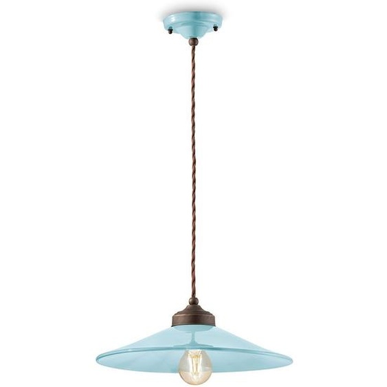 Ferroluce Colors Lampe à suspendre Ø 35cm bleue ronde