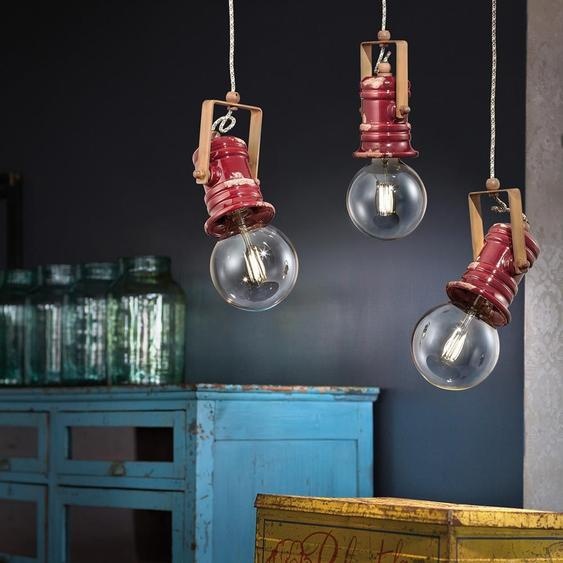 Ferroluce Urban suspension céramique rouge ronde