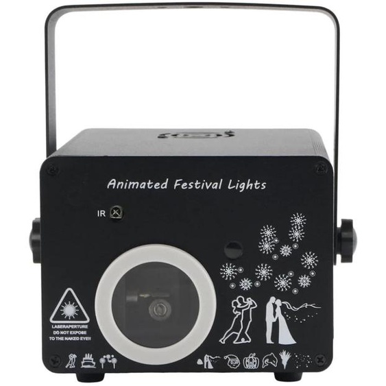 Festival Animationslampe - Mini projecteur laser YSH-505 - 10W, contrôle sonore - DMX 5/23 canaux - 9 modes - 90–240V AC - Noir