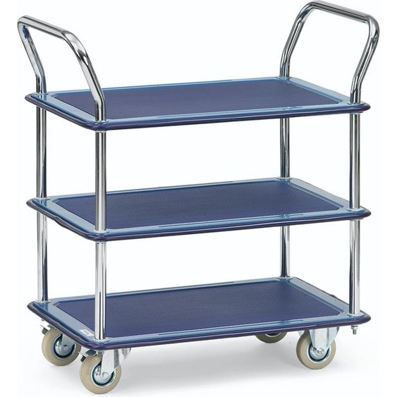 Fetra Chariots de transport tout acier 3113 3 plateaux 740x480mm, 3113