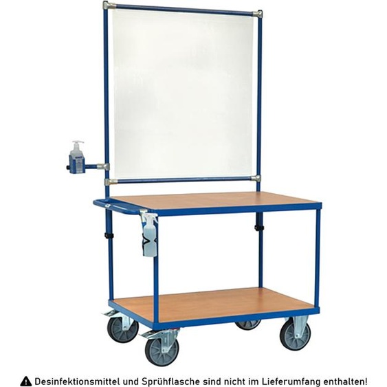 Fetra Pupitre roulant avec équipement de protection contre les infections Panneaux en bois composite 2 étages