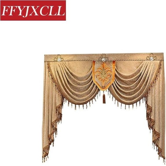 FFYJXCLL Produit fini sur mesure Pelmet Europe cantonnière de luxe rideaux occultants pour salon rideaux de fenêtre pour chambre