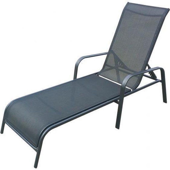 FIELDMANN FDZN 8012 Chaise longue de jardin, structure en acier avec tissu synthétique, réglage de linclinaison du dossier