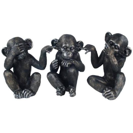 Figures décoratives - NO NAME - Figure Mono 3 Unités - Noir - Résine - Design Contemporain