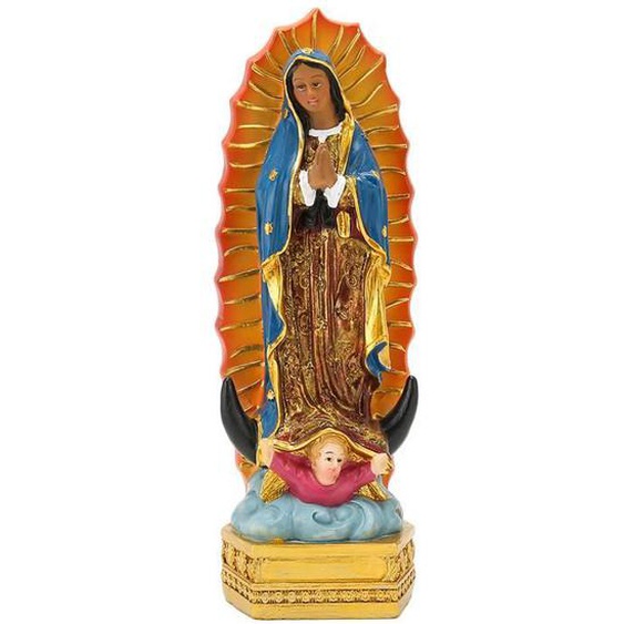 Figurine Chrétienne - VVIKIZY - Statue de Guadalupe - Peinte à la main - Résine - 20 cm