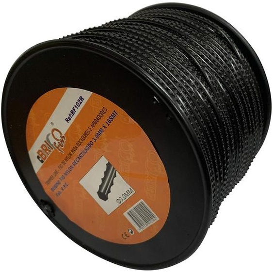 Fil de coupe pour tondeuse, denture en scie, 3 mm x 168 m, nylon, noir