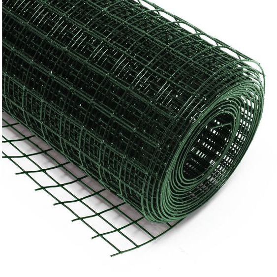 Wiltec - Fil de grillage Vert Maille carrée Taille 12x12mm Rouleau 25m Hauteur 50cm Acier galvanisé Volière