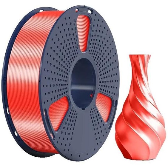 Filament dimpression 3D, mélange de soie et de PLA, compatible avec les imprimantes FDM, soie rouge