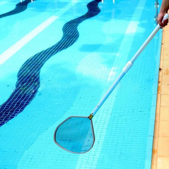Filet à feuilles en aluminium pour piscine Râteau à feuilles pour piscine Outil de nettoyage Accessoires Fournitures