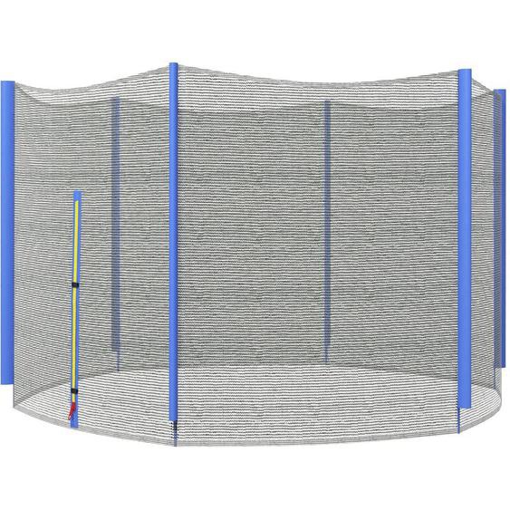 Sportnow - Filet de sécurité trampoline porte zipée ø 305 cm 6 poteaux bleu noir