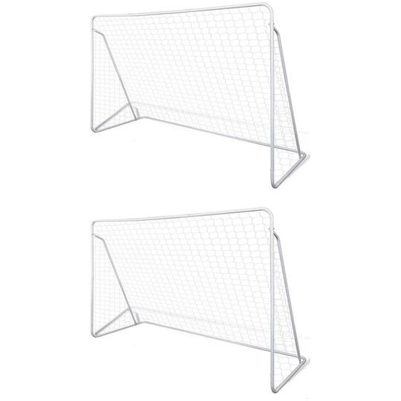 Filets de but de football Acier 2 pcs 240x90x150 cm