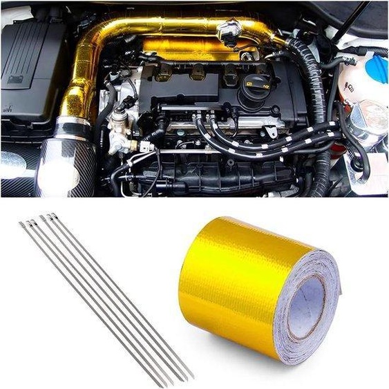 Film de protection en aluminium autocollant, résistant aux intempéries et à la chaleur, matériau de protection thermoréfléchissant autocollant, 10 m x 5 cm.