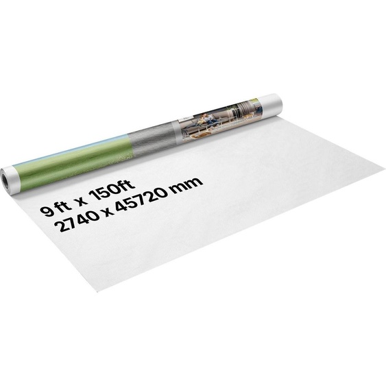 Film pare-vapeur - Rouleau 2,74 m x 45,72 m - 0,13 mm dépaisseur - Résistant à la déchirure - Résistant à lusure - Barrière contre lhumidité pour les bâtiments résidentiels et commerciaux - Blanc