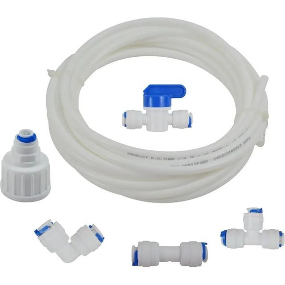 FILSADAE Kit de raccordement de tuyau avec tube deau ldpe de 5 mètres 1/4 Réfrigérateur-congélateurs de style américain, compatible avec LG, Samsung, Bosch, Daewoo, GE, etc.