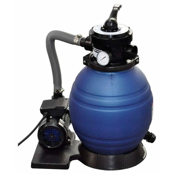 Filtre à sable classique - Puissance de 400 W - Capacité de 11 000 litres par heure - Boîtier en plastique - Pour piscines hors sol