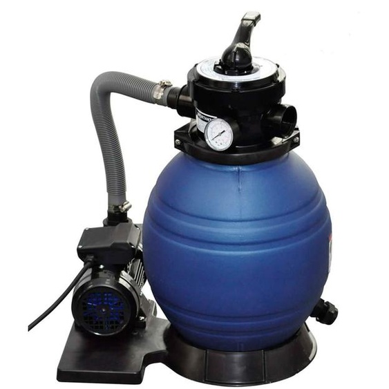 Filtre à sable pour piscine - Puissance : 400 W - Capacité : 11 000 litres par heure - Plastique, couleur bleue
