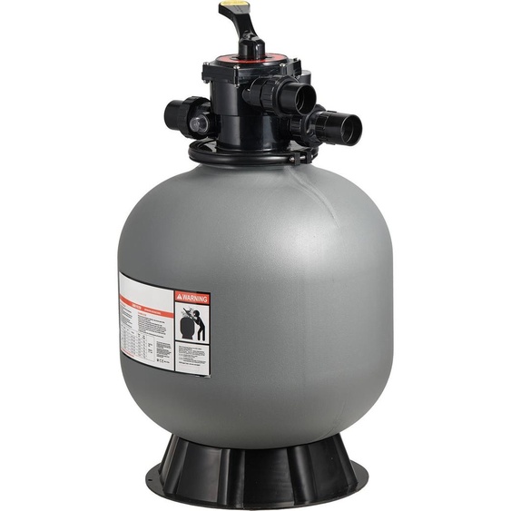 Filtre à sable SucceBuy, cuve de filtration de 500 mm, système de filtration de 189,3 l/min, réservoir de filtration avec vanne à 7 voies, modes de lavage à contre-courant, rinçage, circulation, eaux usées, hiver et fermeture, adapté aux piscines hors sol