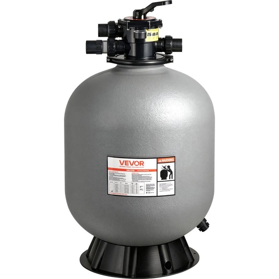 Filtre à sable VEVOR, cuve de filtration de 600 mm, système de filtration à sable de 246 l/min, réservoir de filtration avec vanne multivoies à 7 voies, modes de rinçage, de lavage, de circulation, dévacuation des eaux usées, dhiver et de fermeture, pour