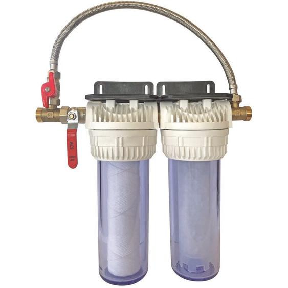 Filtre double avec cartouches de filtration et anticalcaire durée 6 mois