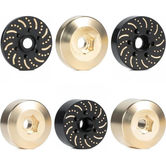 Fimonda Moyeu de roue en laiton, adaptateur hexagonal, poids de disque de frein pour roues Beadlock 1.9 2.2, SCX10 Capra TRX4 Wraith, 6MM 9MM 12MM 15MM 18,5MM 22MM