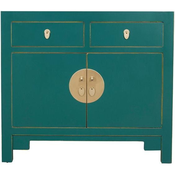 Fine Asianliving Armoire chinoise bleu-vert - Collection Orientique L90xP40xH80cm Armoire chinoise Armoire chinoise de mariage Meubles orientaux asiatiques