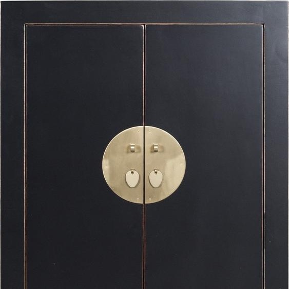 Fine Asianliving Armoire chinoise Onyx Noir - Collection Orientique L70xP40xH120cm Armoire chinoise Armoire chinoise de mariage Meubles orientaux asiatiques