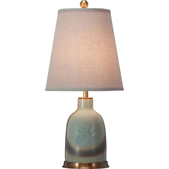 Fine Asianliving Lampe de table chinoise en porcelaine avec abat-jour E27 Lampe de table orientale en céramique Lampes de chevet Chambre à coucher Salon