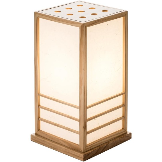 Fine Asianliving Lampe japonaise en bois et papier de riz Shoji Naturel Grand - Miyazaki L22xP22xH40cm Lampes japonaises Suspensions japonaises Plafonniers Lampes sur pied japonaises shoji Lampes murales japonaises Éclairage