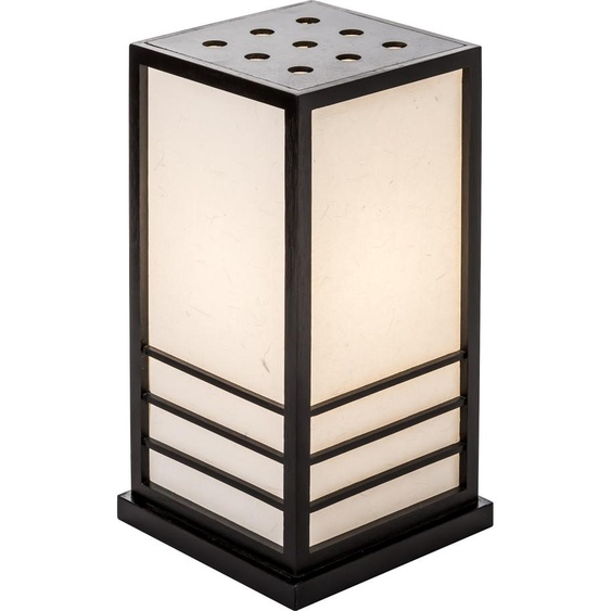 Fine Asianliving Lampe japonaise en bois et papier de riz Shoji Noir Grand - Miyazaki L22xP22xH40cm Lampes japonaises Suspensions japonaises Plafonniers Lampes sur pied japonaises shoji Lampes murales japonaises Éclairage