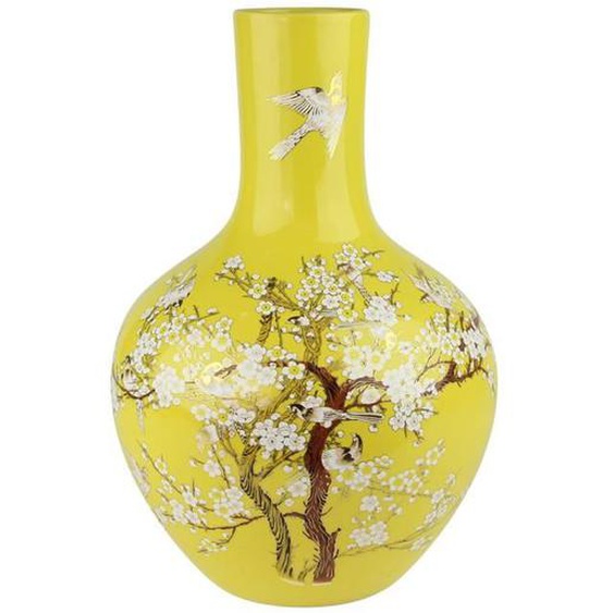 Vase Chinois - Fine Asianliving - Fait Main - Jaune - D41 x H 57 cm - Ethnique