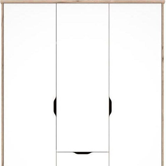 FINLANDEK VANKKA : armoire en chêne scandinave et bois blanc mat, avec pieds en bois massif - L 140 cm
