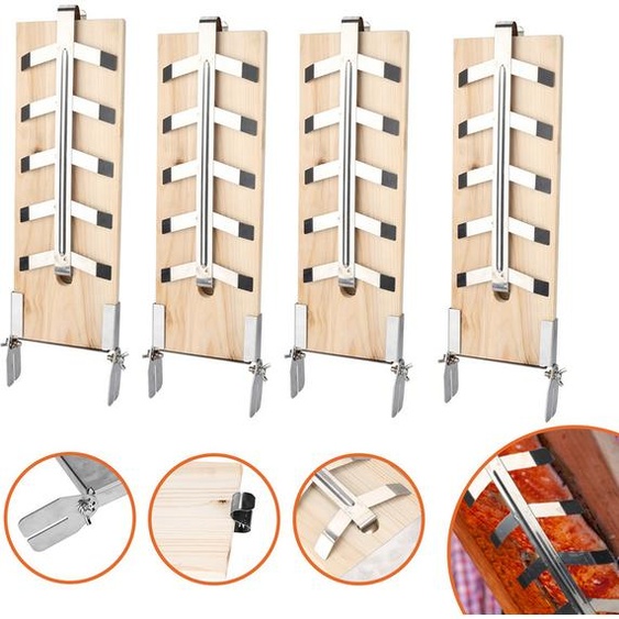 Fiqops Planche à saumon en acier inoxydable Set de 4 planches à saumon