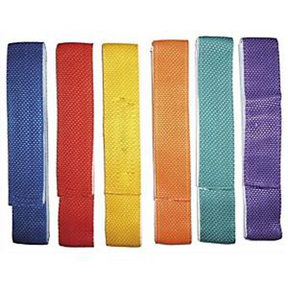 FIRST LOISIRS Lot de 6 liens de coordination en tissu 60cm x 4 cm, avec bande VELCRO® couleurs assorties