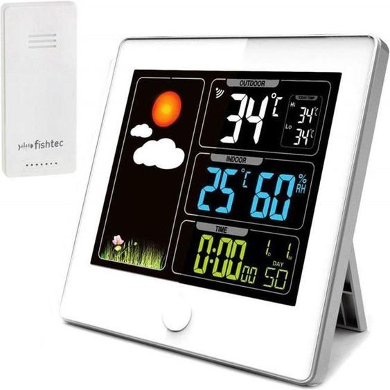 FISHTEC ® Station météo écran LCD couleur - dialogue - capteur extérieur