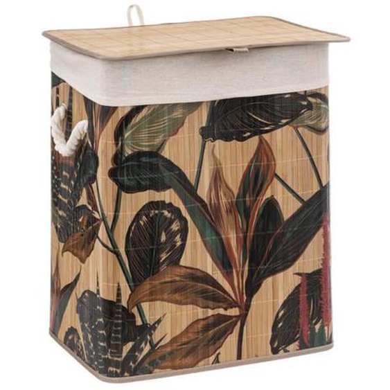 Panier à linge - FIVE - Palawan - 60L - Multicolore - Bambou et Tissu
