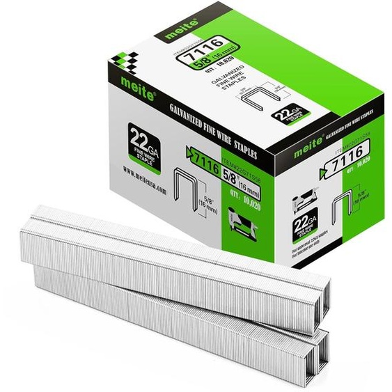 Fixations pour meubles, type 71, 16 mm, 10 000 pièces, galvanisées, pour bois et tapis