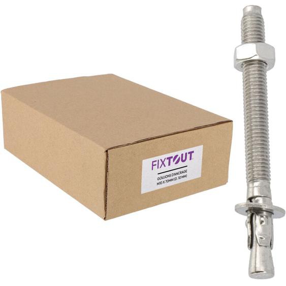 Fixtout - Lot de 25 goujons dancrage en acier inox A2 M10 - Diamètre 10 mm - Longueur 90 mm