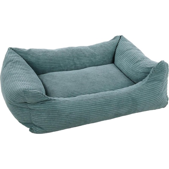 Flamingo Lit pour chien Velluto rectangulaire bleu, dimensions : 100 x 80 x 25 cm