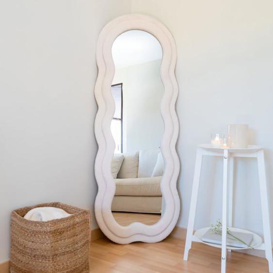 Flamingueo Grand Miroir Mural - Vague Decoration Chambre et Maisons Miroir sur Pied Miroir Ondulé