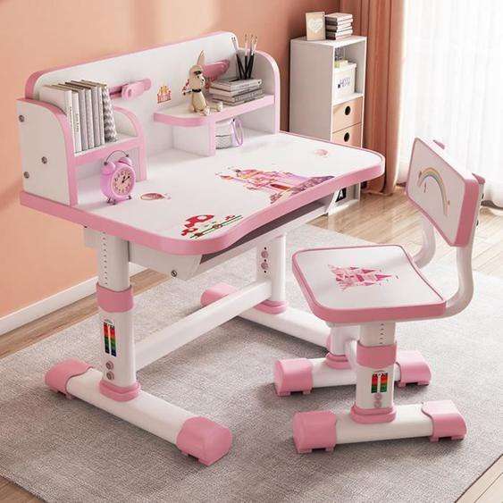 FLASIDU Bureau détude pour enfants avec chaise,Table détude avec chaise pour enfants, Hauteur réglable,101*75*48cm, 3-18 ans,
