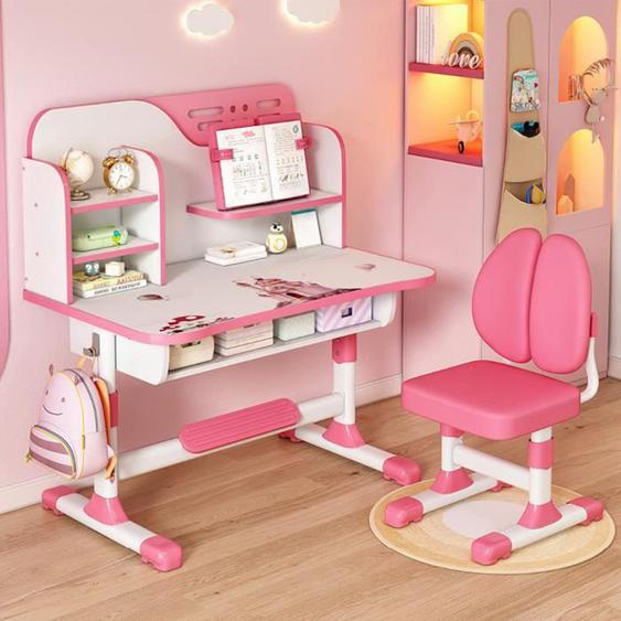 FLASIDU® Bureau de Enfant avec Chaise,Ensemble Table et Chaises pour Enfant, Rose