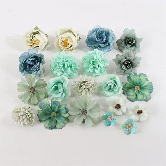 Fleurs artificielles-20pcs-Décoration-Mariage-Décoration murale-Fait main-Vert