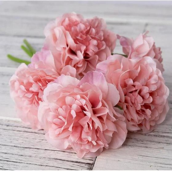 fleurs artificielles en soie artificielle de pivoine pour la décoration de la maison LH0527FLW060