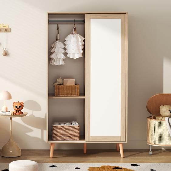 Flieks Armoire penderie avec tringle et étagères, penderie armoire à portes coulissantes, armoire dangle 80x45.7x141.5cm