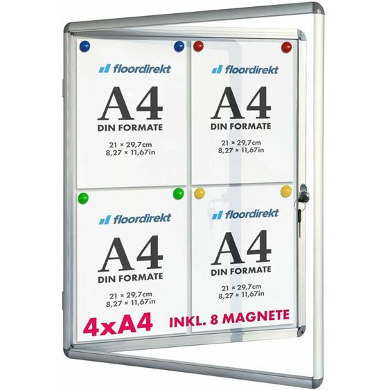 Tableau daffichage Vitrine Premium 49 x 67 cm, 4 x A4, Avec 8 aimants